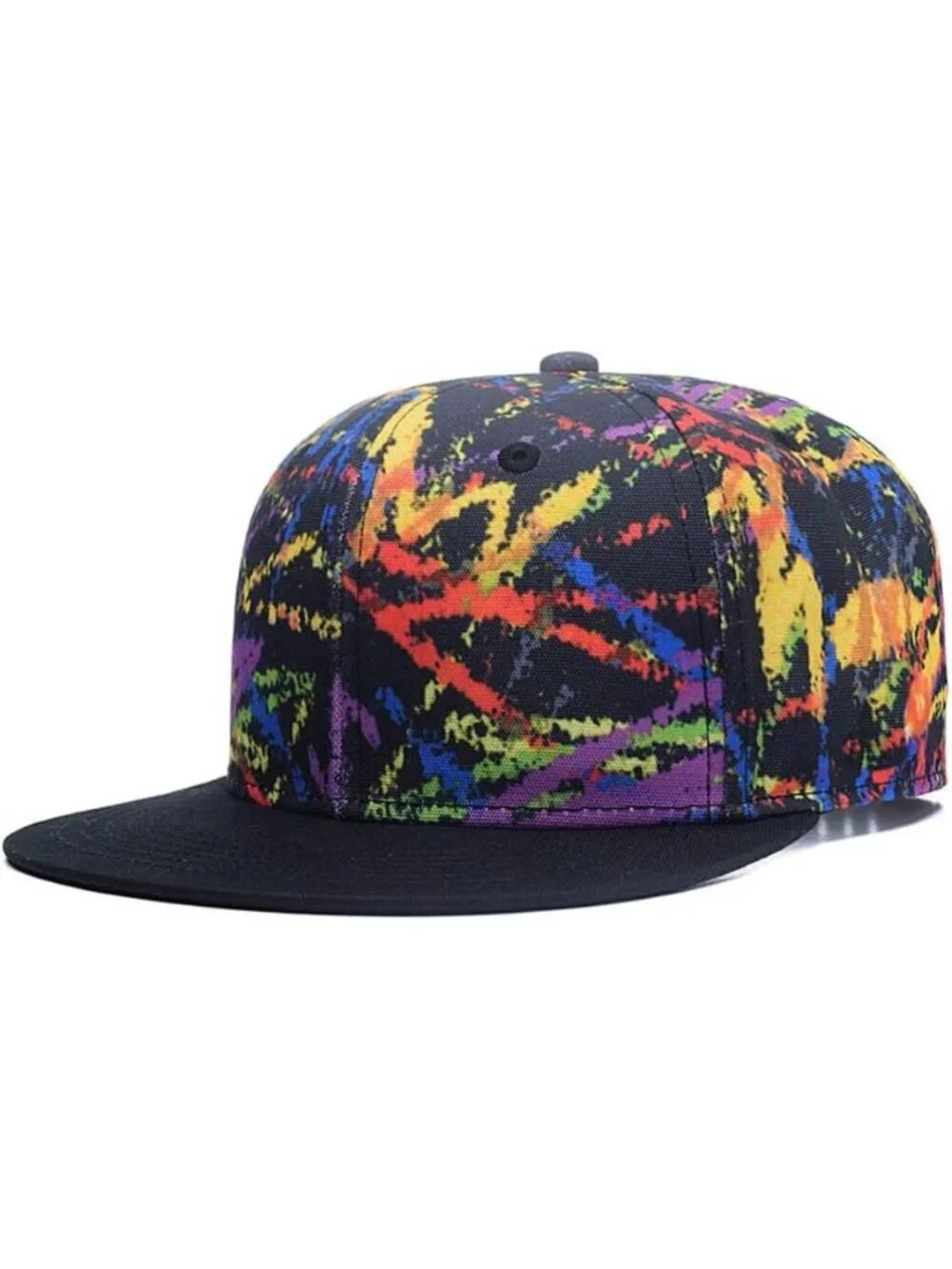 Unisex Multicolor Snapback Hat Hip Hop Style Colorful Adjustable Baseball Cap